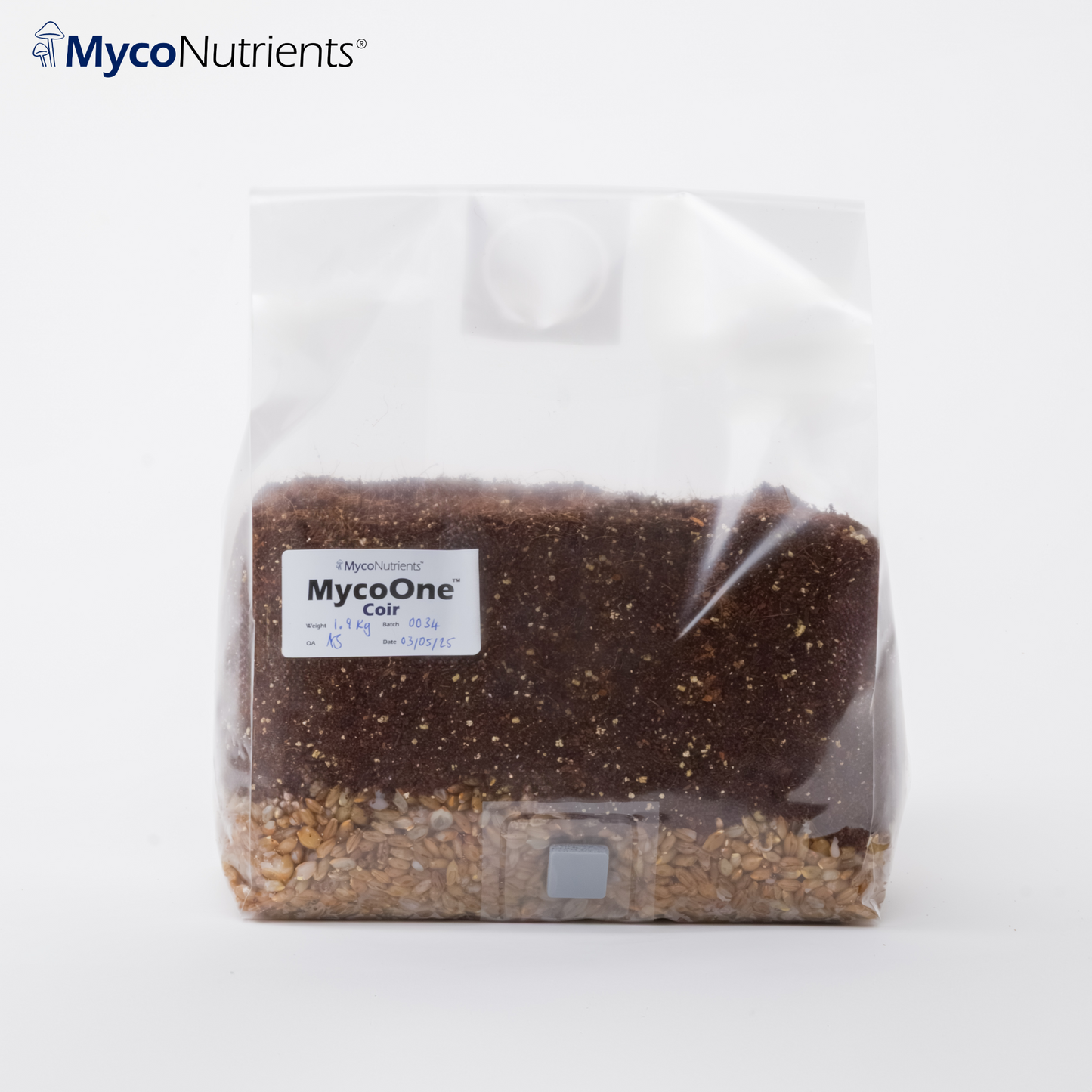 MycoOne™ Coir – All In One Grow Bag (Grain & CVG Substrate) 1.9 Kg