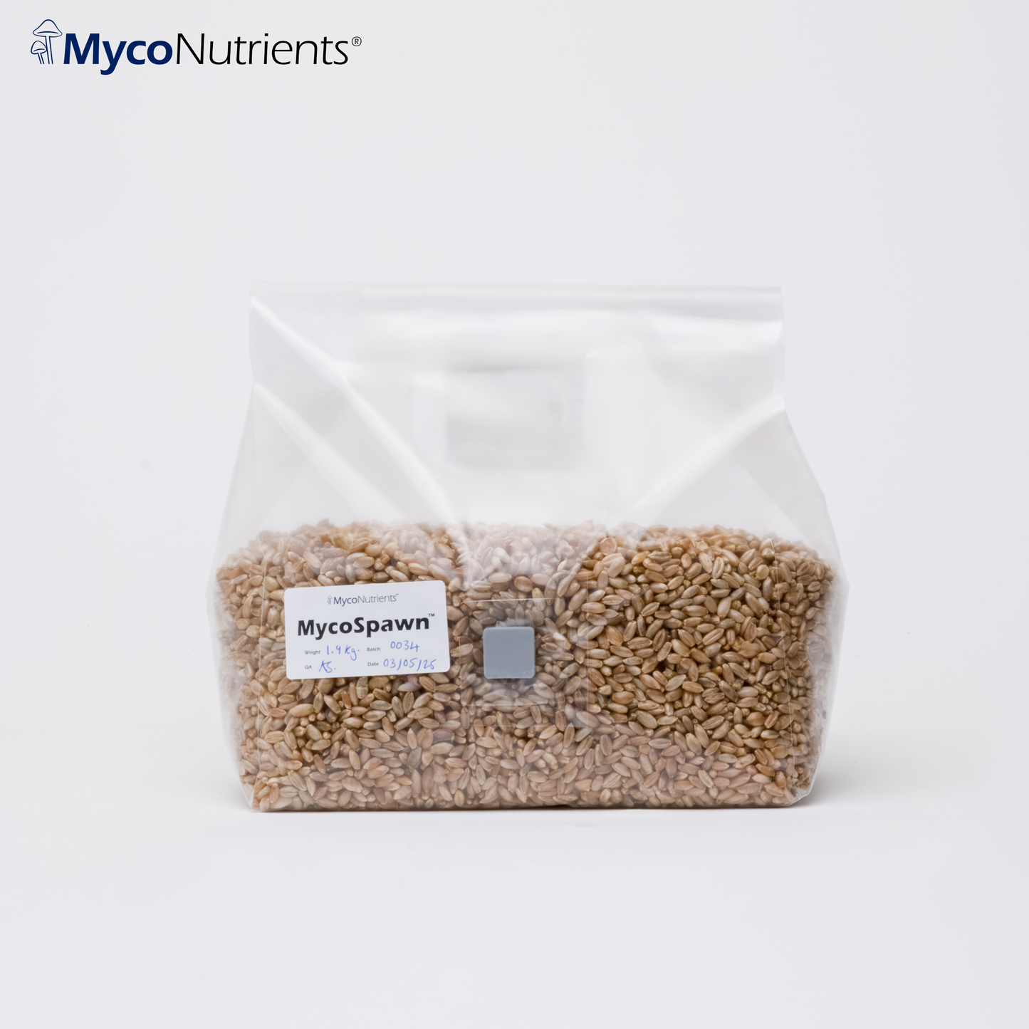 MycoSpawn™ – Organic Rye Grain Spawn Bag (1.9 Kg)